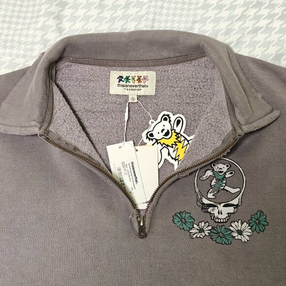 thisisneverthat x Grateful Dead Half Zip Polo Sweatshirt - Picture 6 of 9